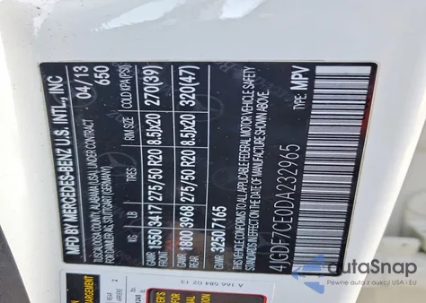 2013 Mercedes-Benz Gl 450 4Matic z USA, uszkodzony, nr VIN 4JGDF7CE0DA232965